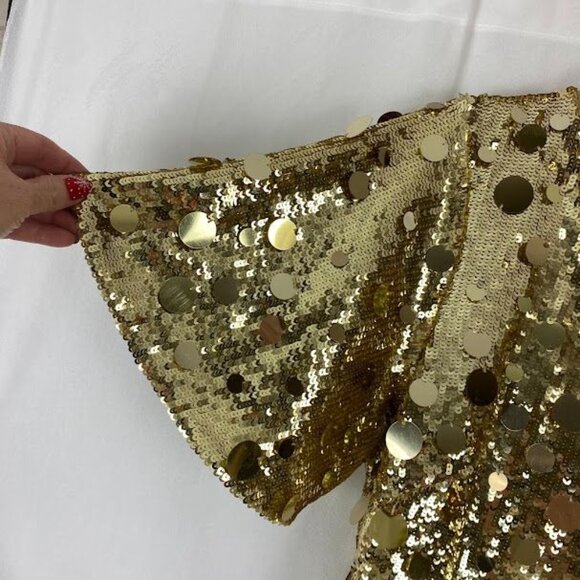 Boston Proper Gold Sequins Formal Mini Shift Dress New Women's 8 - Picture 12 of 14
